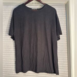 Zara dark grey/faded black faux suede tee